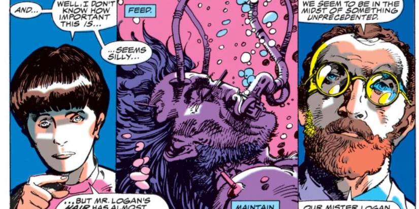 Dr. Abraham Cornelius observes Weapon X experiment in Marvel Comics.