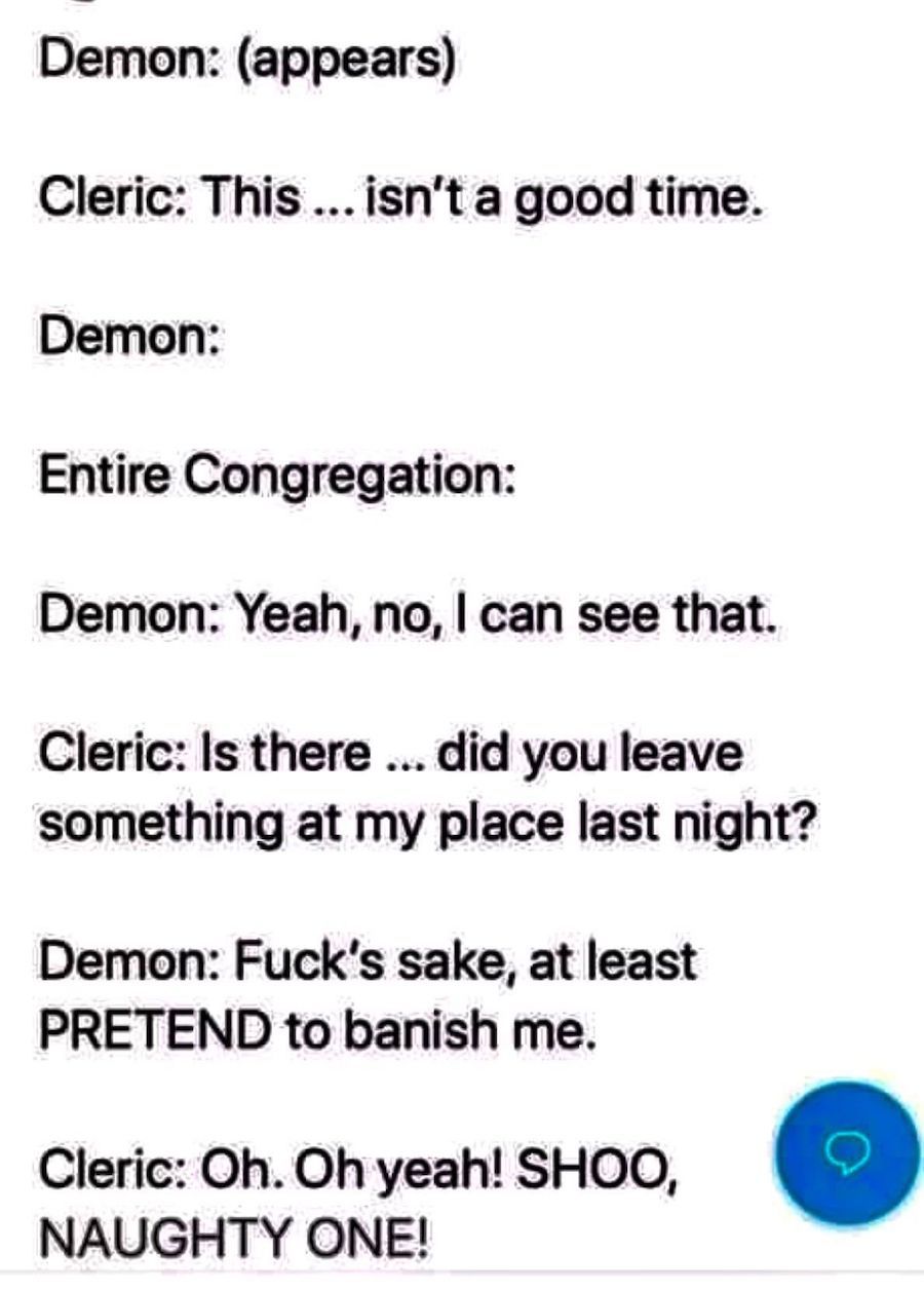 Dungeons and Dragons cleric banish demon memes