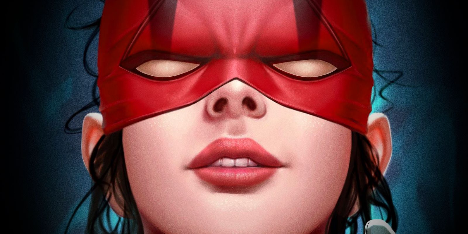 Elektra as Daredevil in Closeup Comic Art