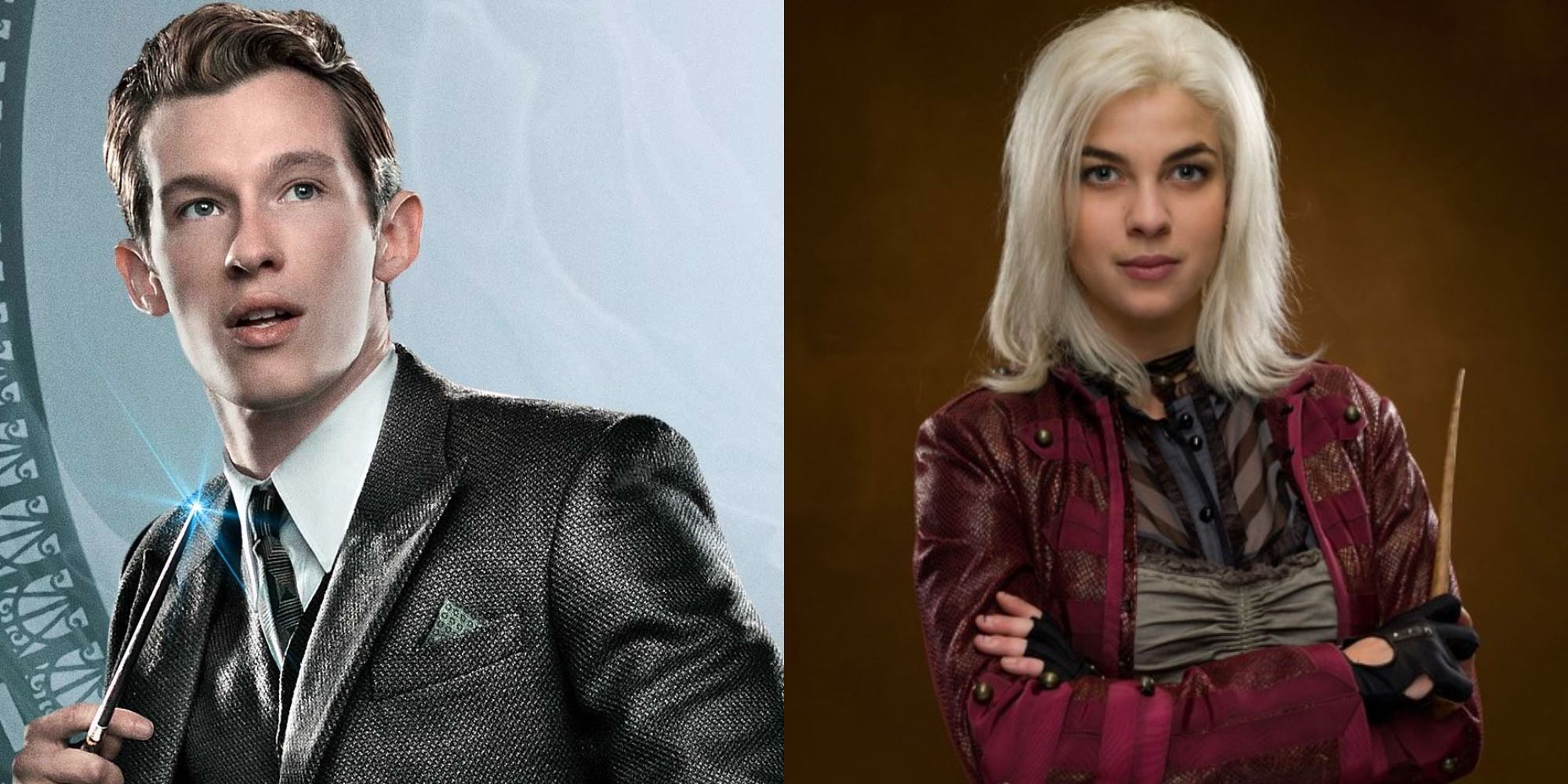 Split image showing Theseus in Fantastic Beasts and Tonks in Harry Potter