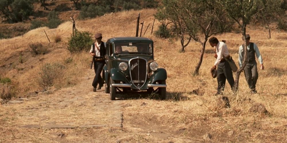 Don Tomasino meets Michael while driving his Fiat in The Godfather