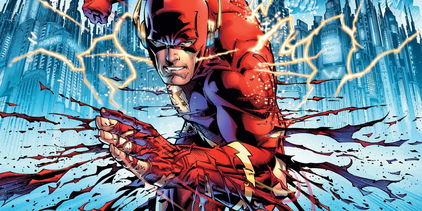 Barry Allen as the Flash on the cover of Flashpoint comic.