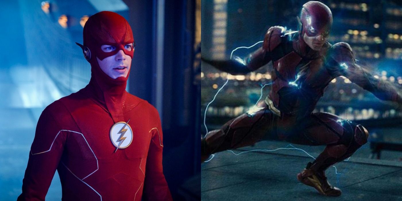 Split image of The Flash in the Arrowverse and DCEU