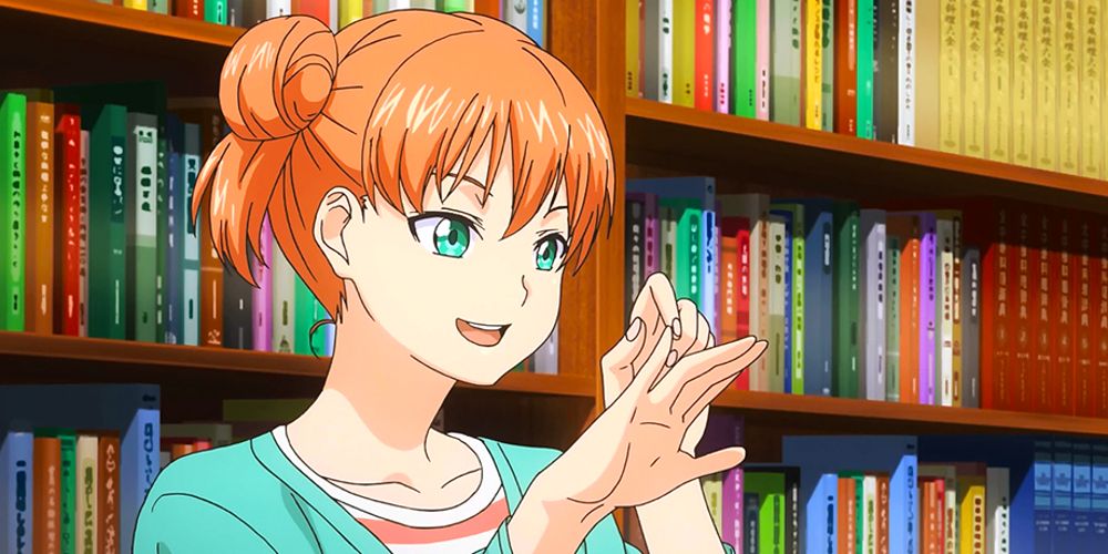 Yuki stands in the library on Food Wars