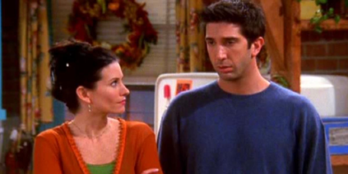 Monica glaring at Ross in Friends