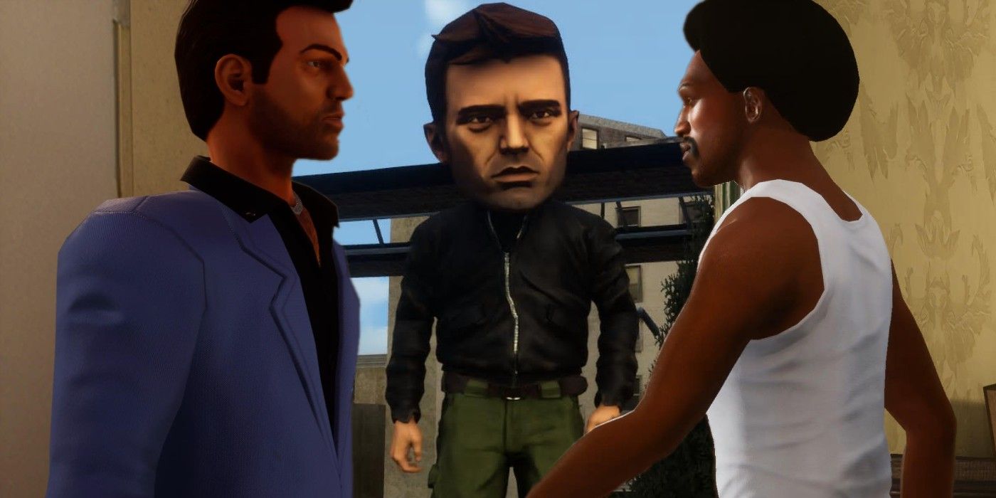 Tommy e Claude ainda não sabem nadar em GTA: The Trilogy