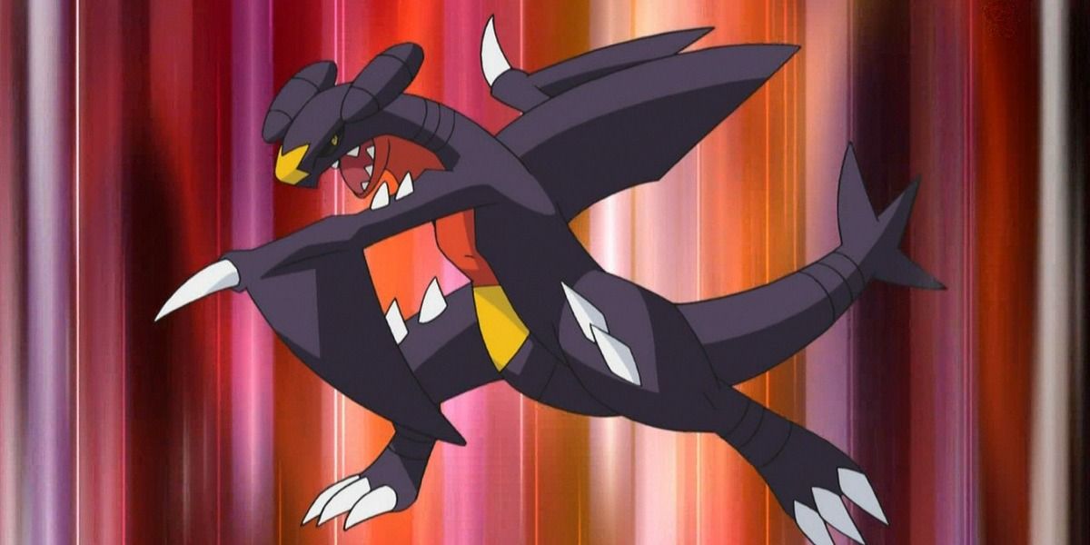 Garchomp attacking in the Pokémon anime