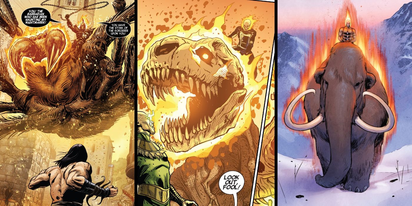 Ghost Rider Spider, Dinosaur, and Mammoth