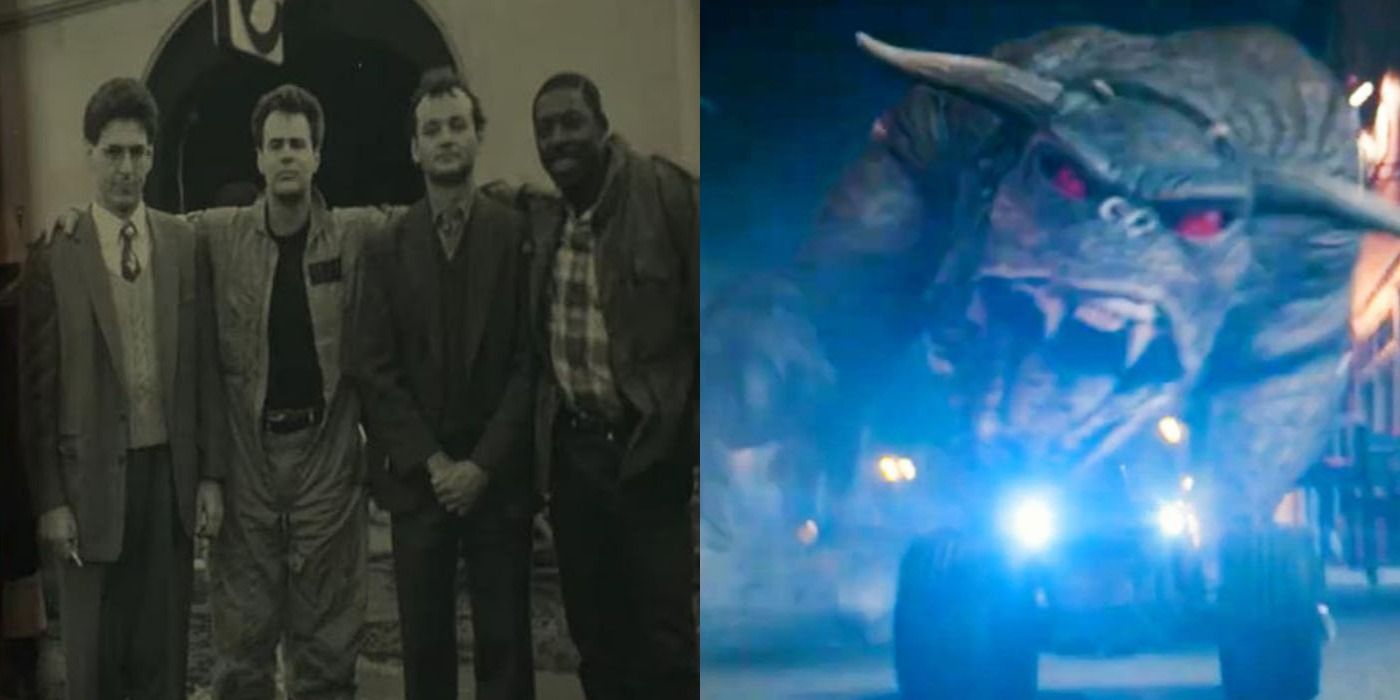 Split image of Ghostbusters and the Keymaster.