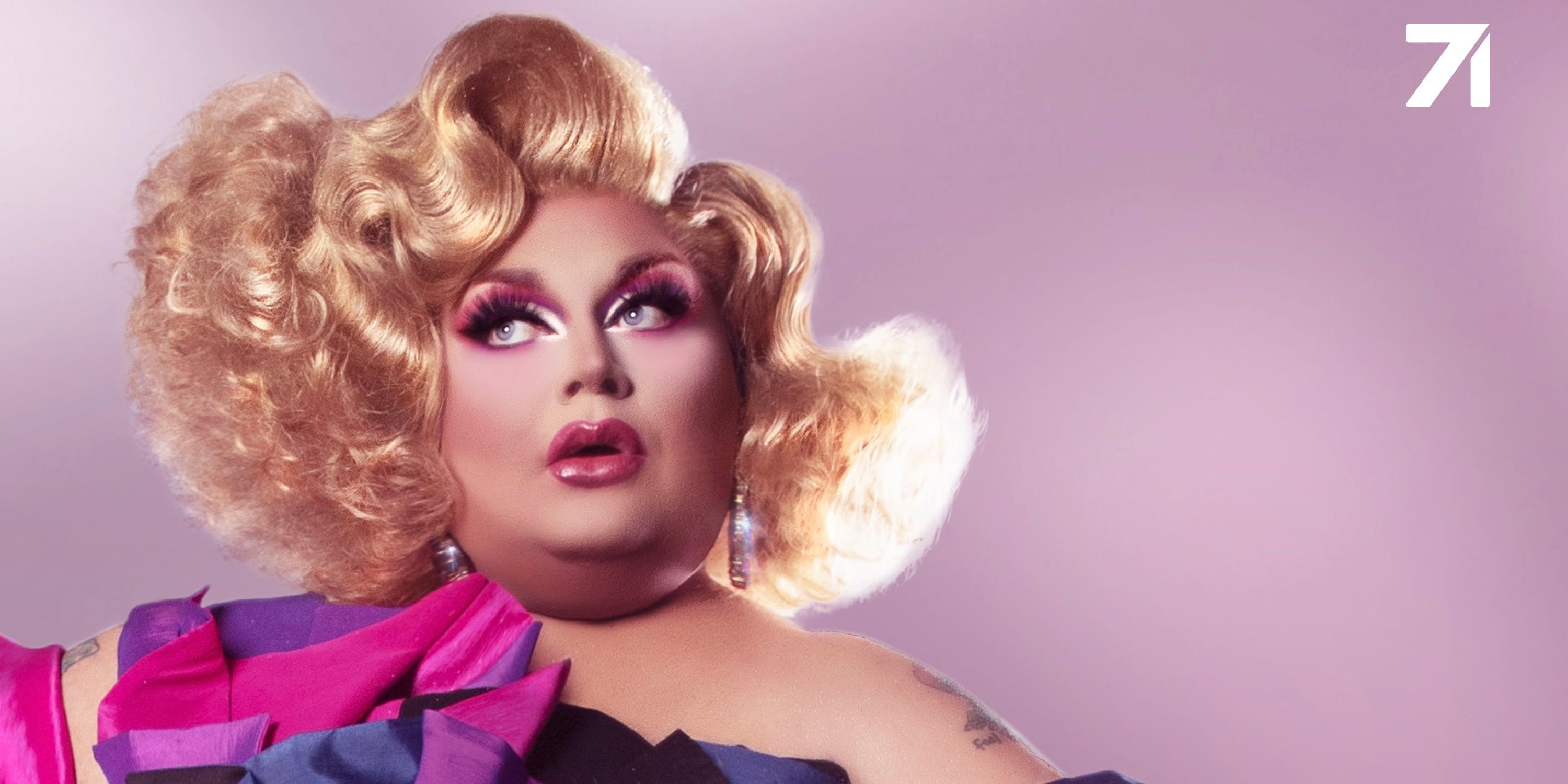 Ginger Minj posing on the cover of Local Queen podcast 