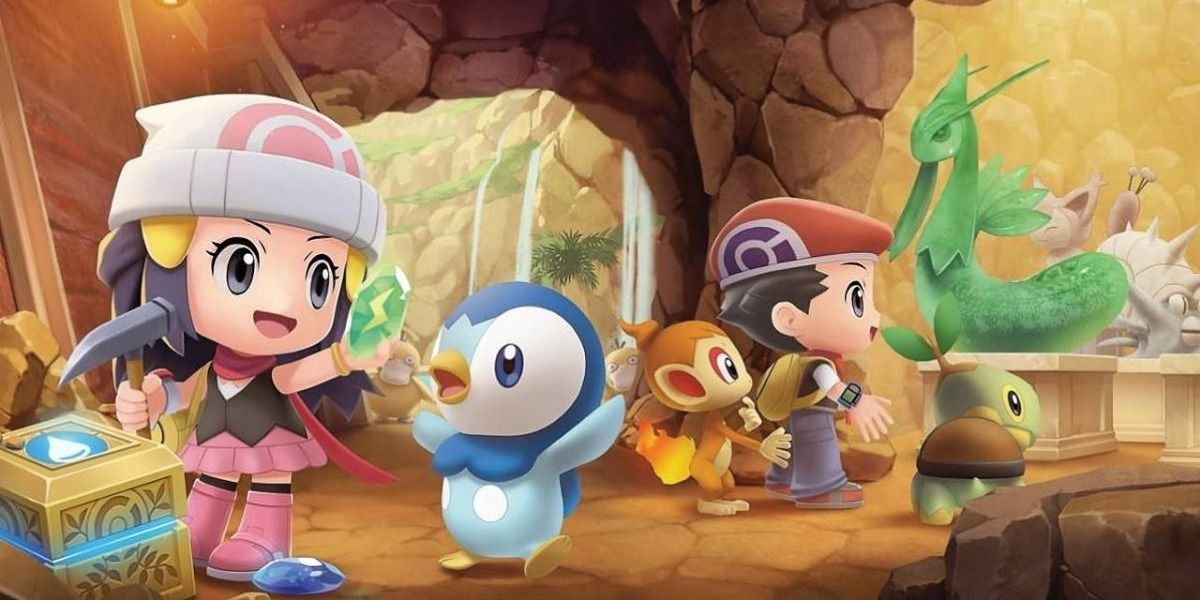 Promo art of Dawn and Lucas with their Pokémon in the Grand Underground in Pokemon.