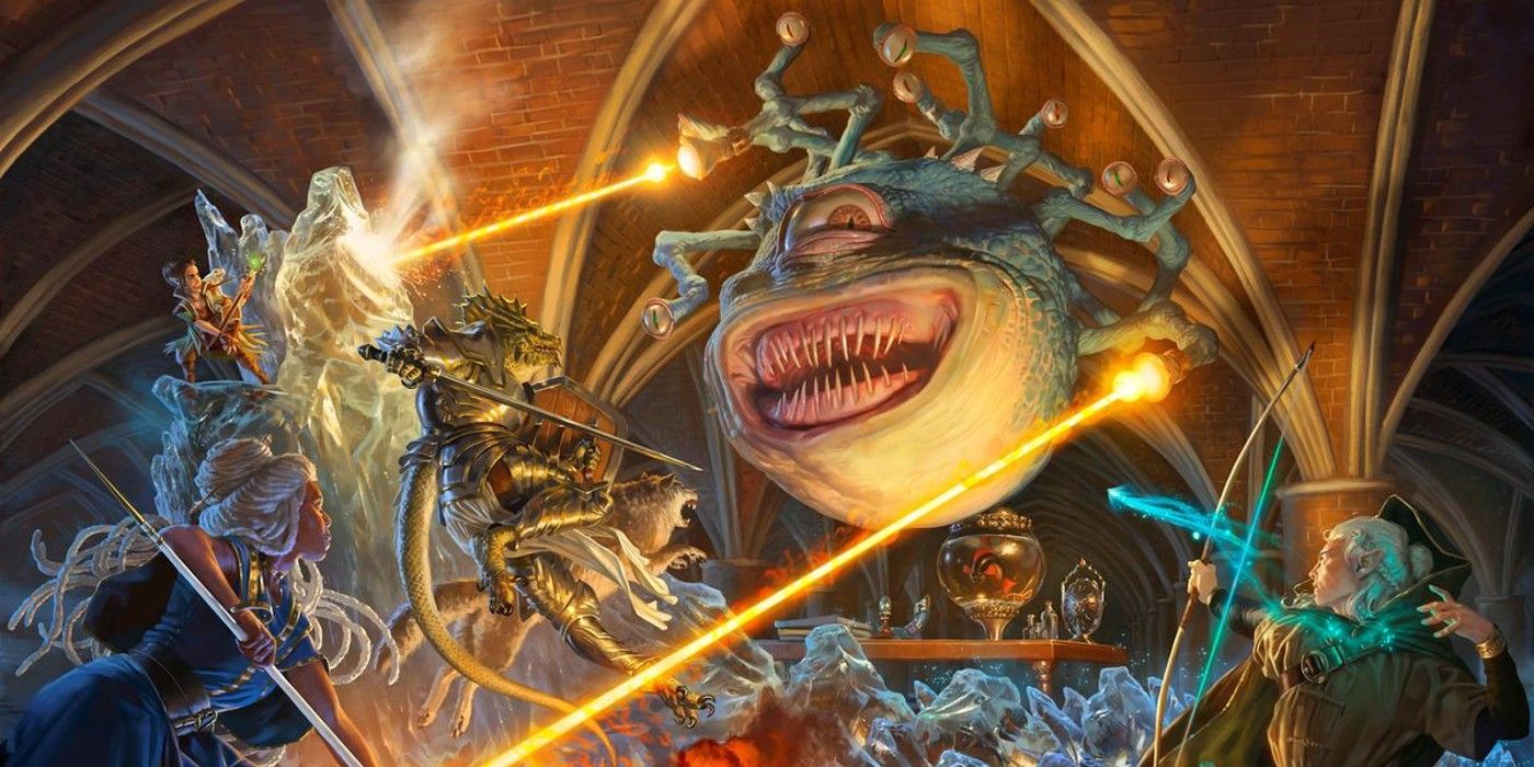 A party fights a Beholder