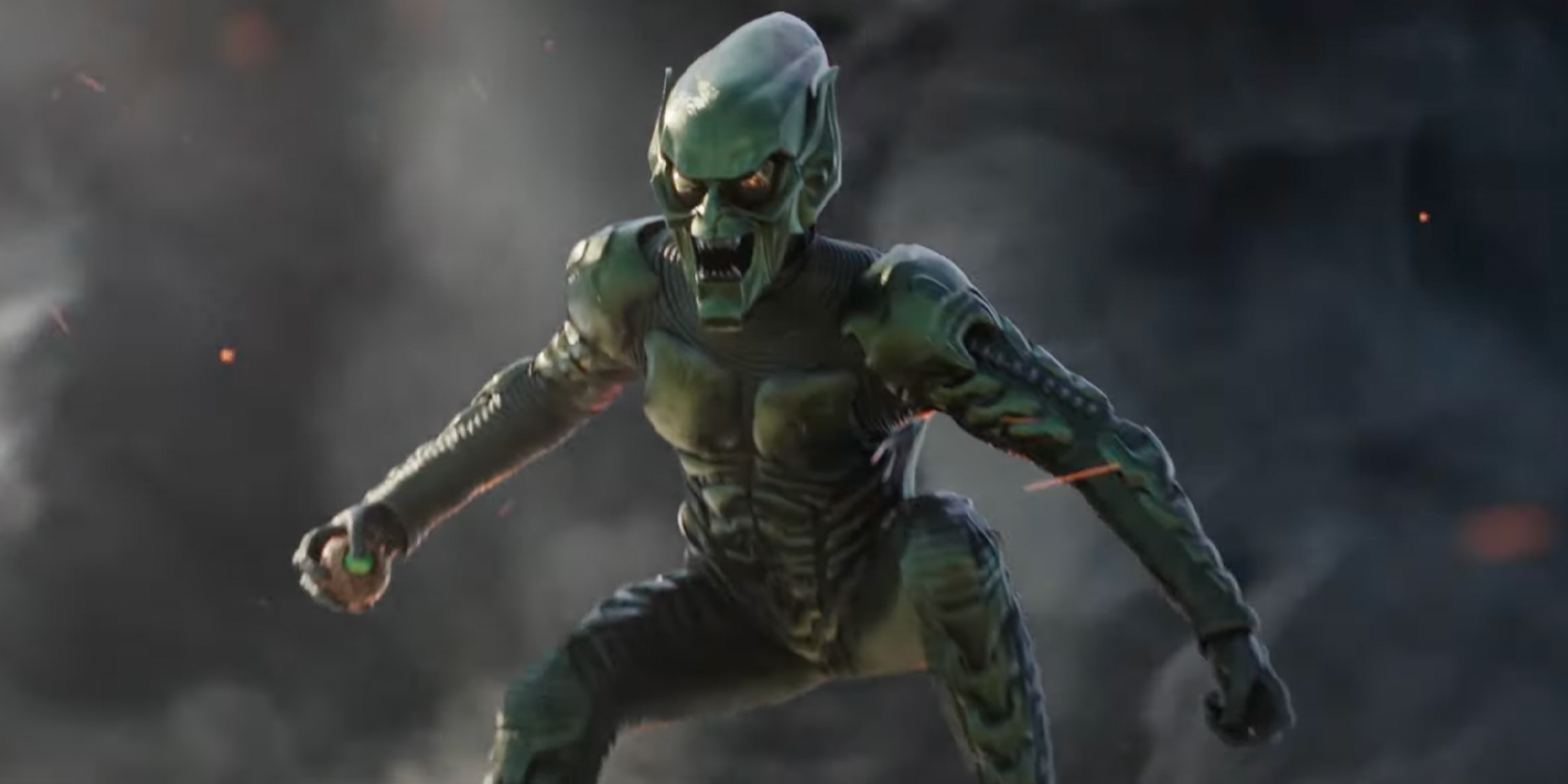 Green Goblin flies through smoke in Spider-Man No Way Home