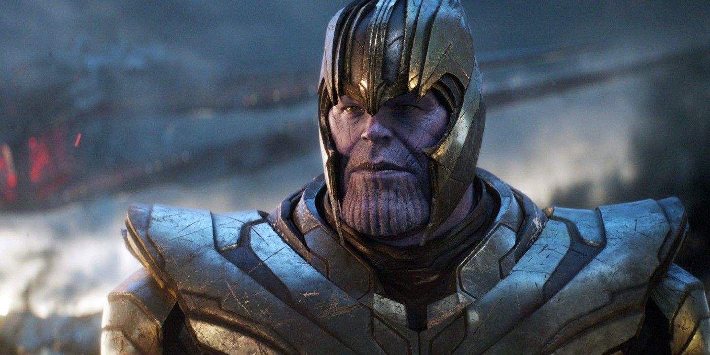 Thanos wearing his golden armor