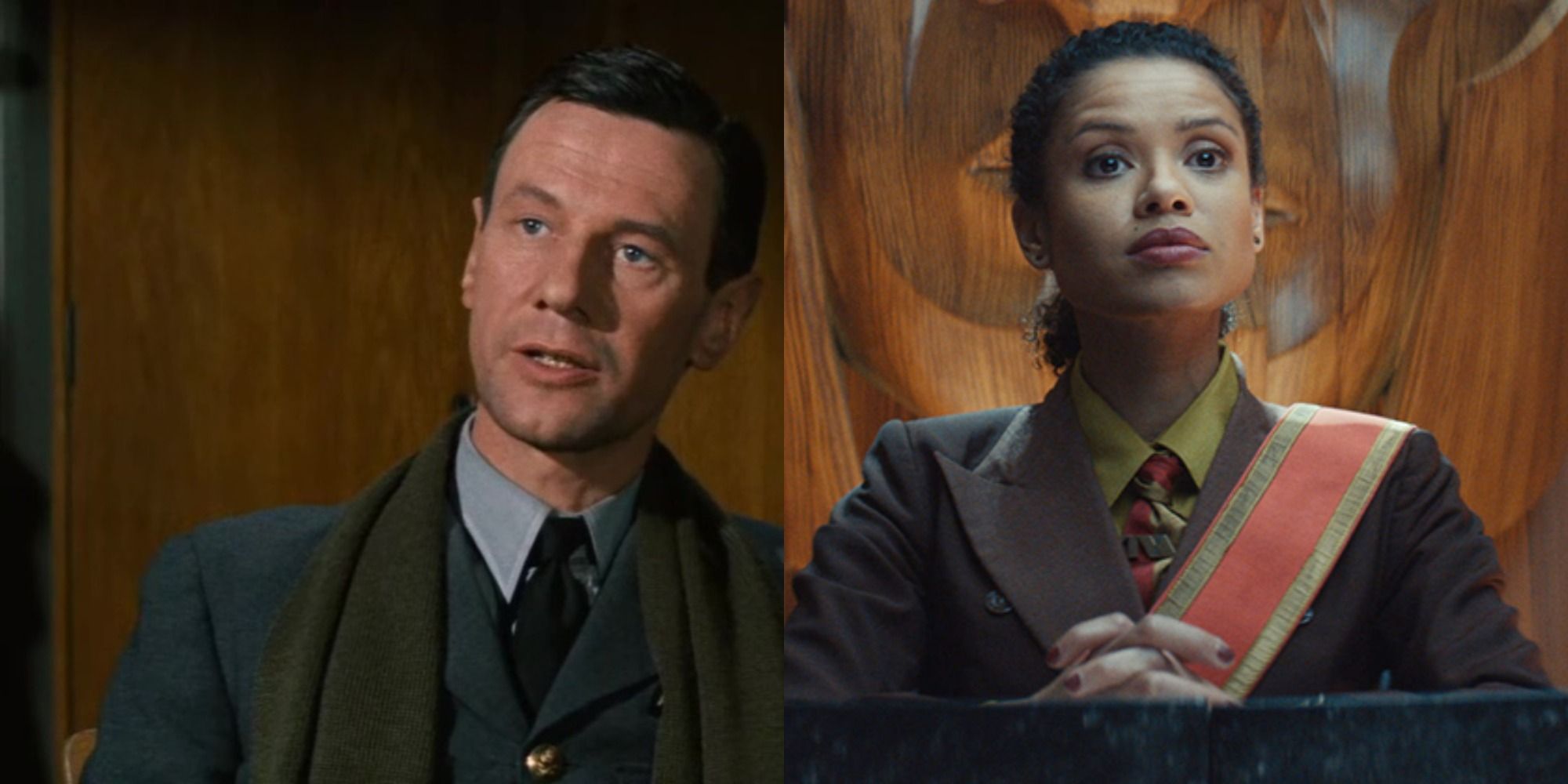 Split image of James Donald in The Great Escape and Gugu Mbatha-Raw in Loki