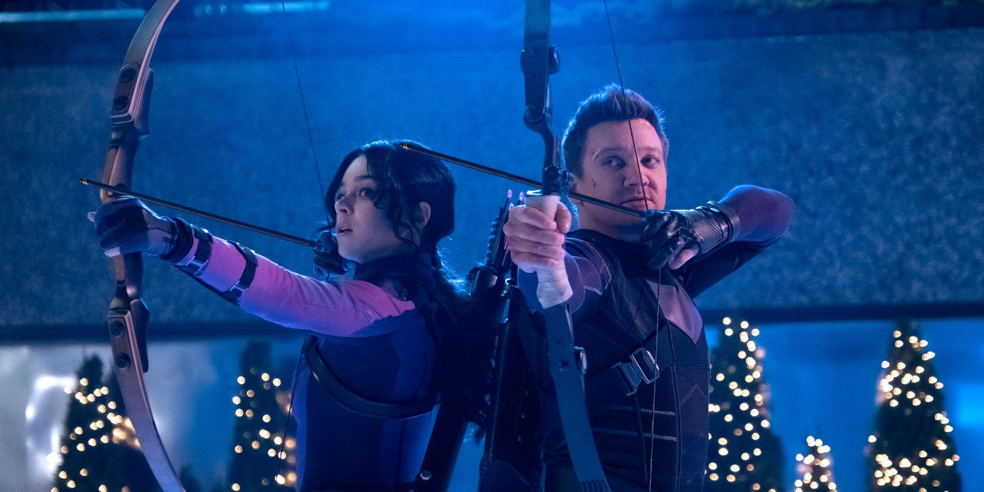 Hailee Steinfeld and Jeremy Renner in Hawkeye