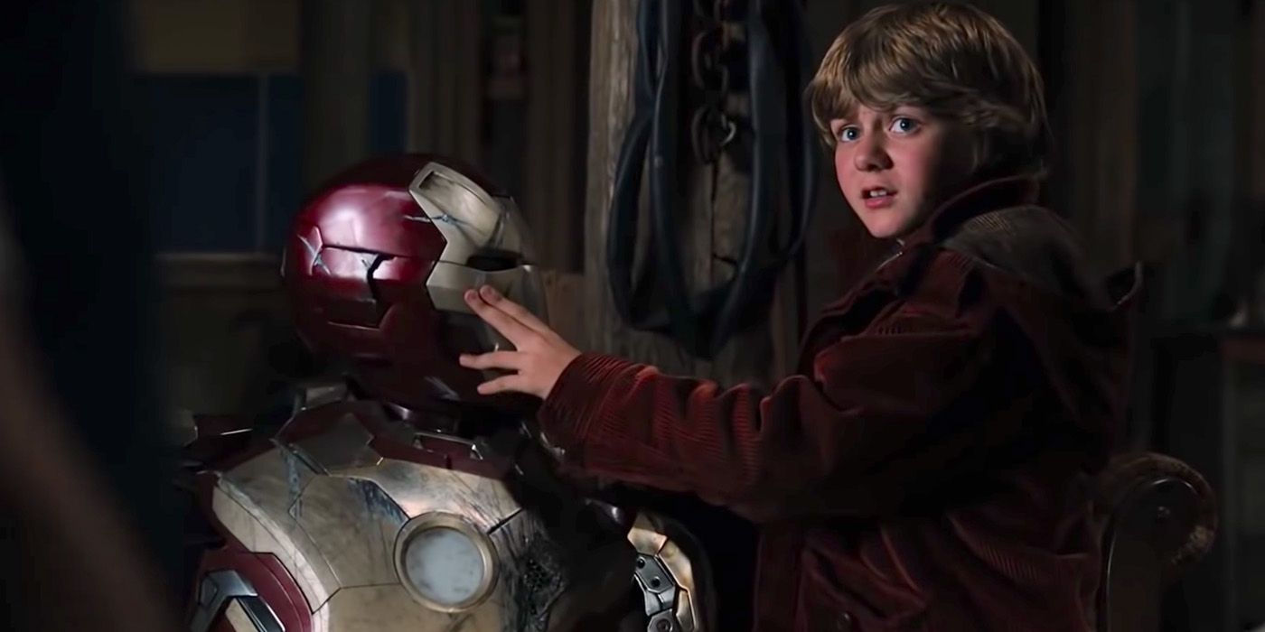 Harley Keener working on Iron Man's armor.