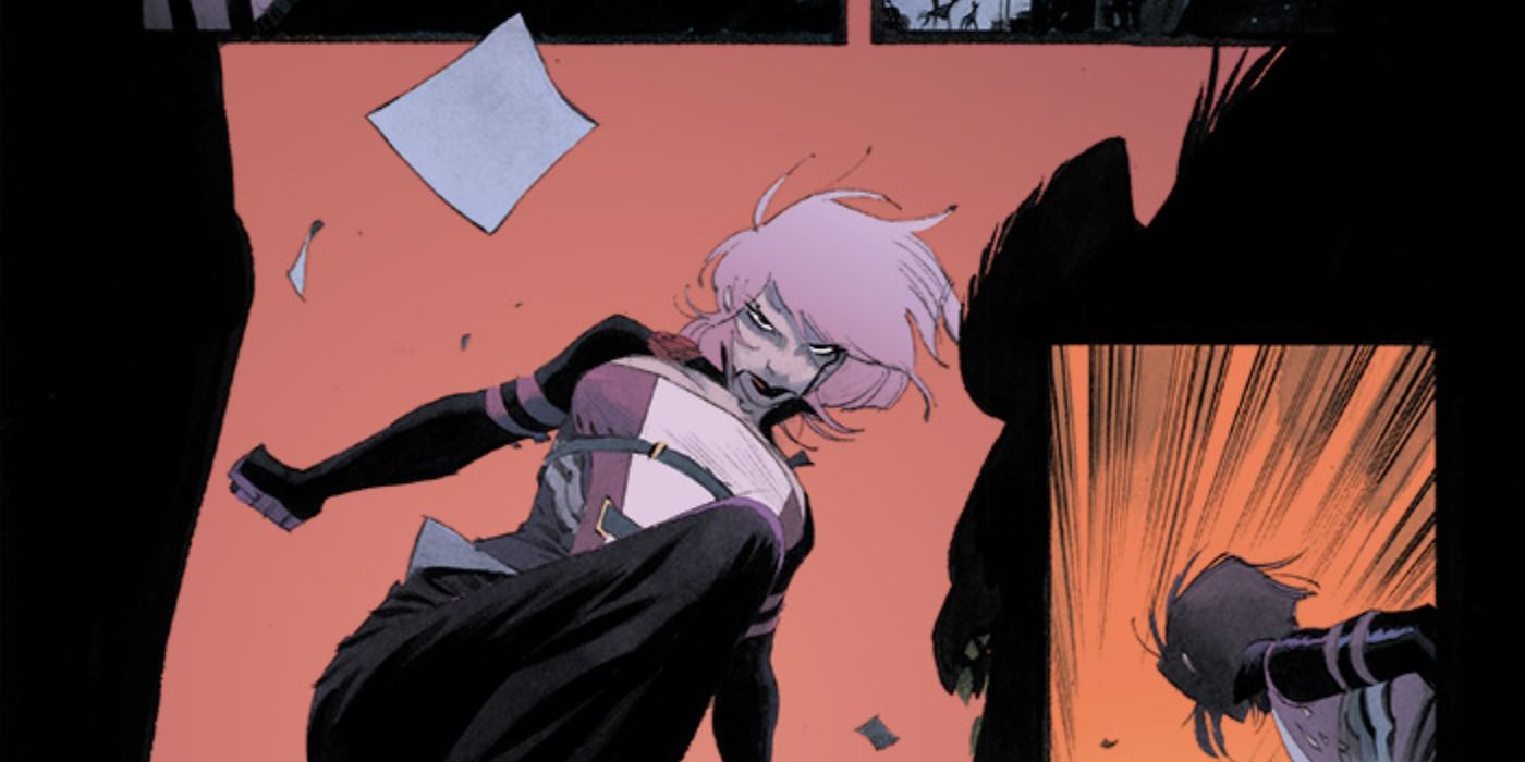 Harley Quinn leaps into battle in White Knight comics.