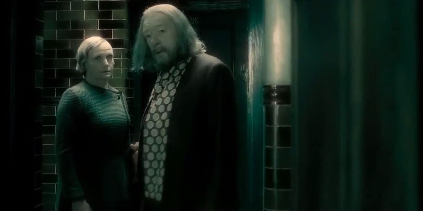Mrs Cole showing Dumbledore into a room in Half Blood Prince