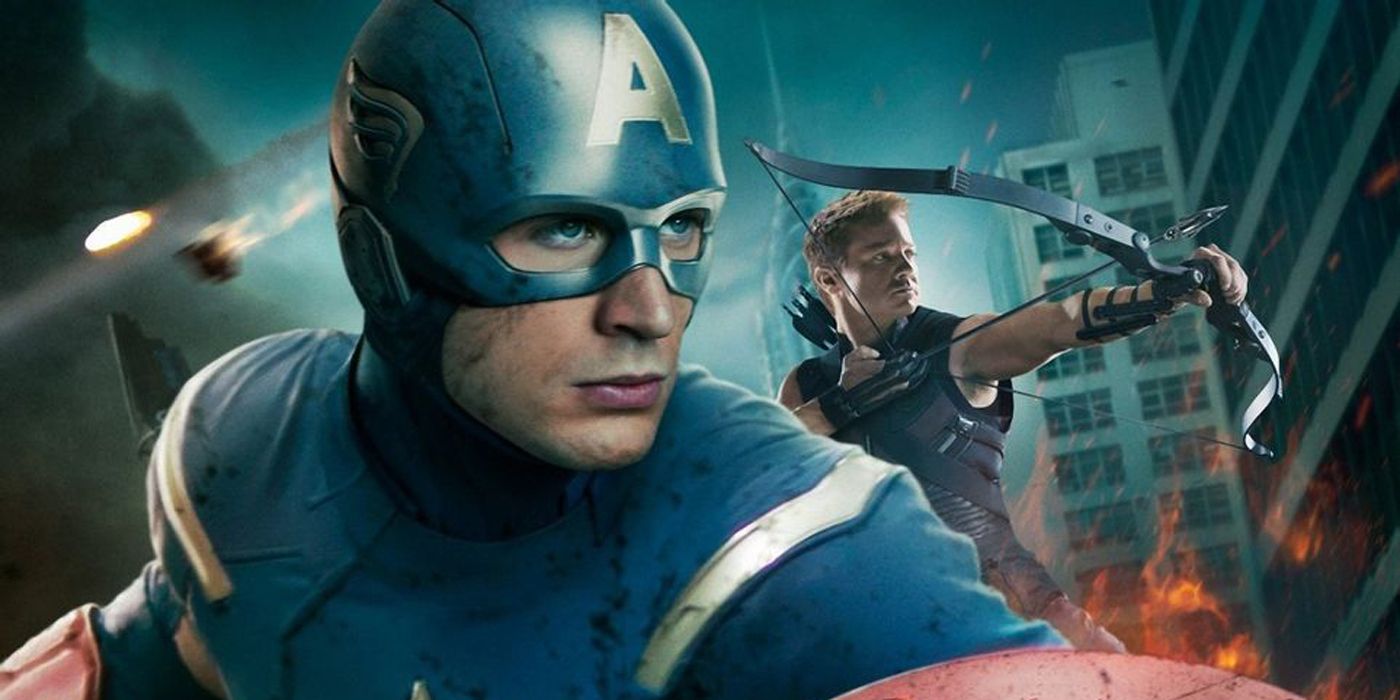 Hawkeye fighting alongside Captain America.