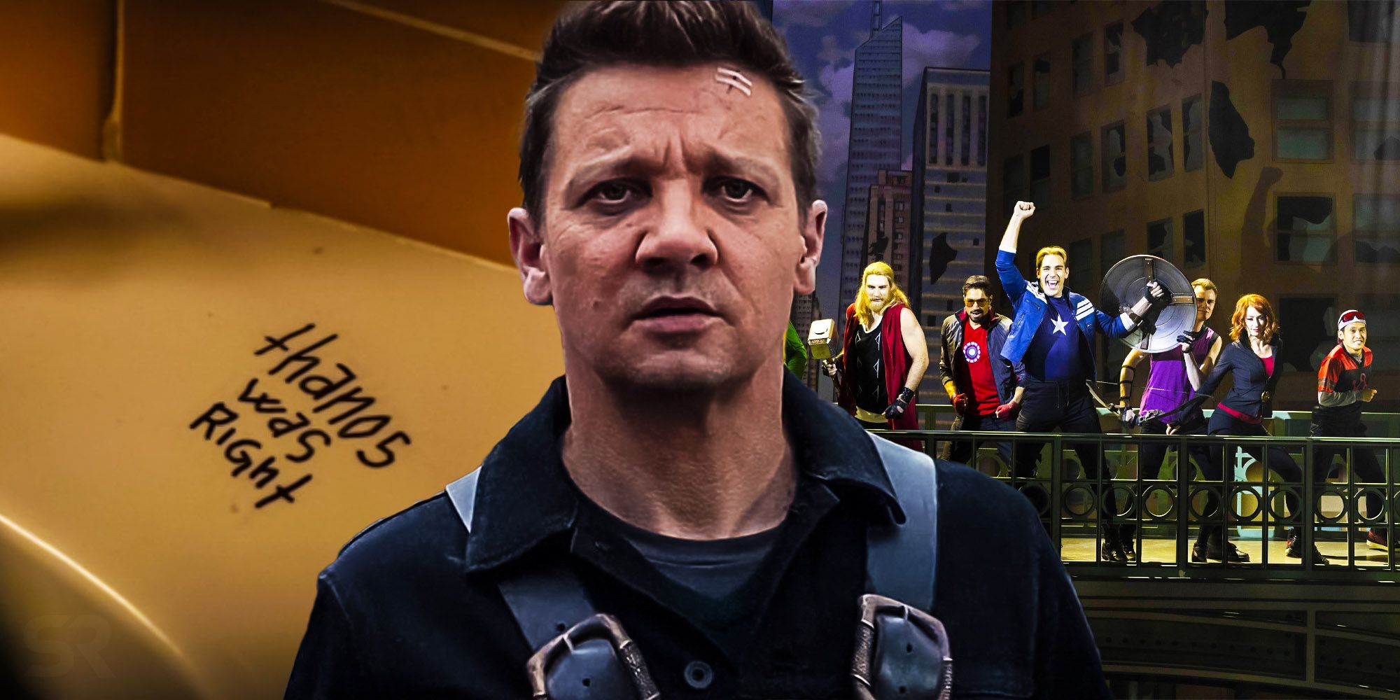 Hawkeye thanos was right graffiti subtle insult to rogers musical