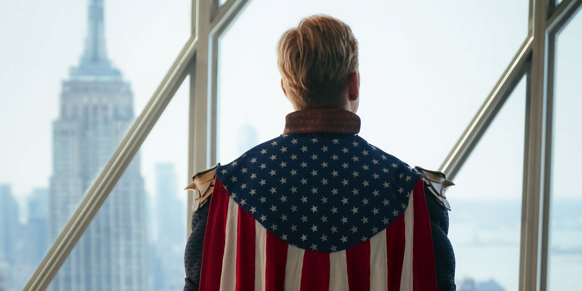 Homelander looking at New York in The Boys