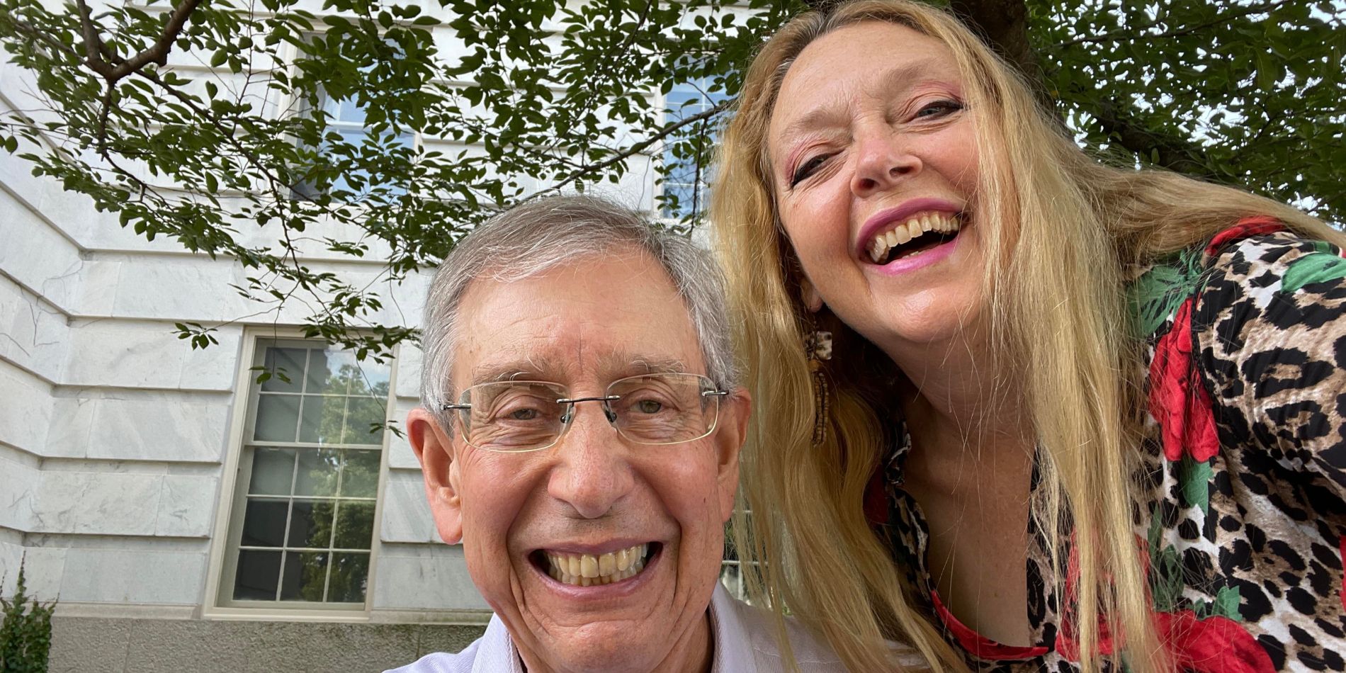 Tiger King's Howard and Carole Baskin laugh into a camera