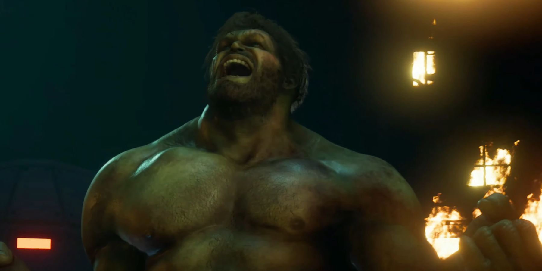 Hulk roaring in victory after defeating Abomination in Marvel&rsquo;s Avengers