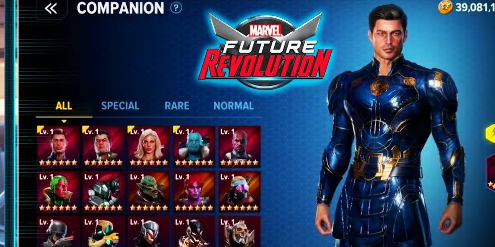 Ikaris stands in a character selection screen in Marvel Future Revolutions