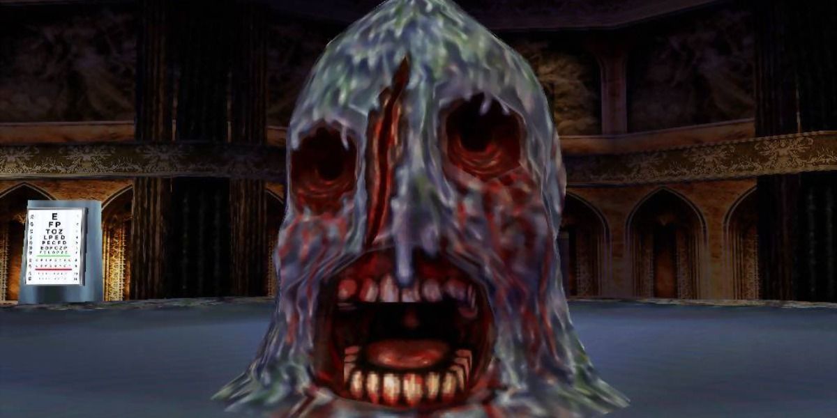 An unspeakable monster rises from the ground in Illbleed.