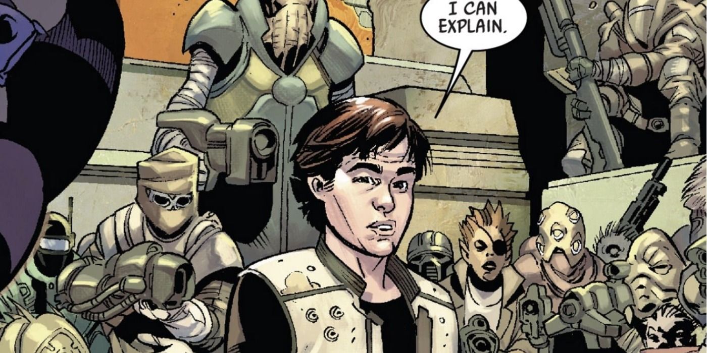Han Solo getting caught after stealing a TIE Fighter in Star Wars comics