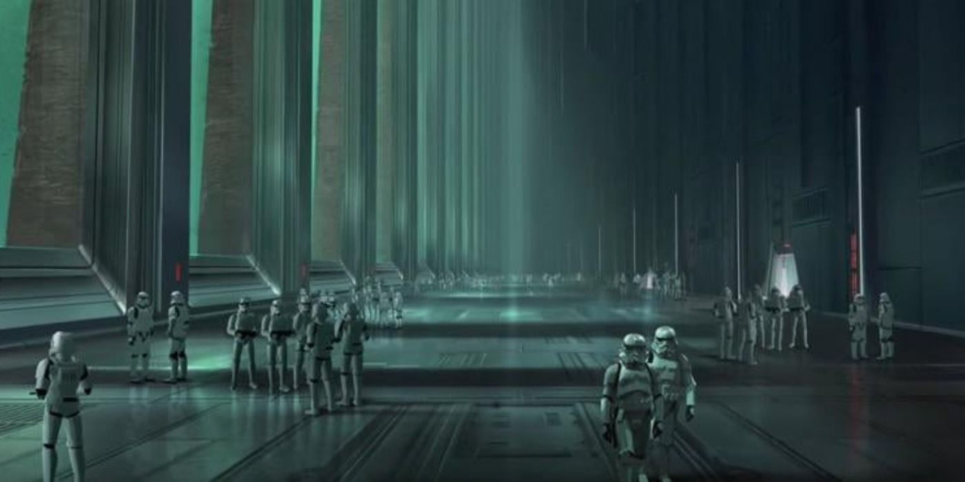 Obi-Wan Kenobi concept art of Storm Troopers in the Imperial Palace