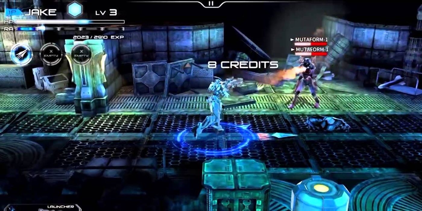 A screenshot of combat shown in Implosion