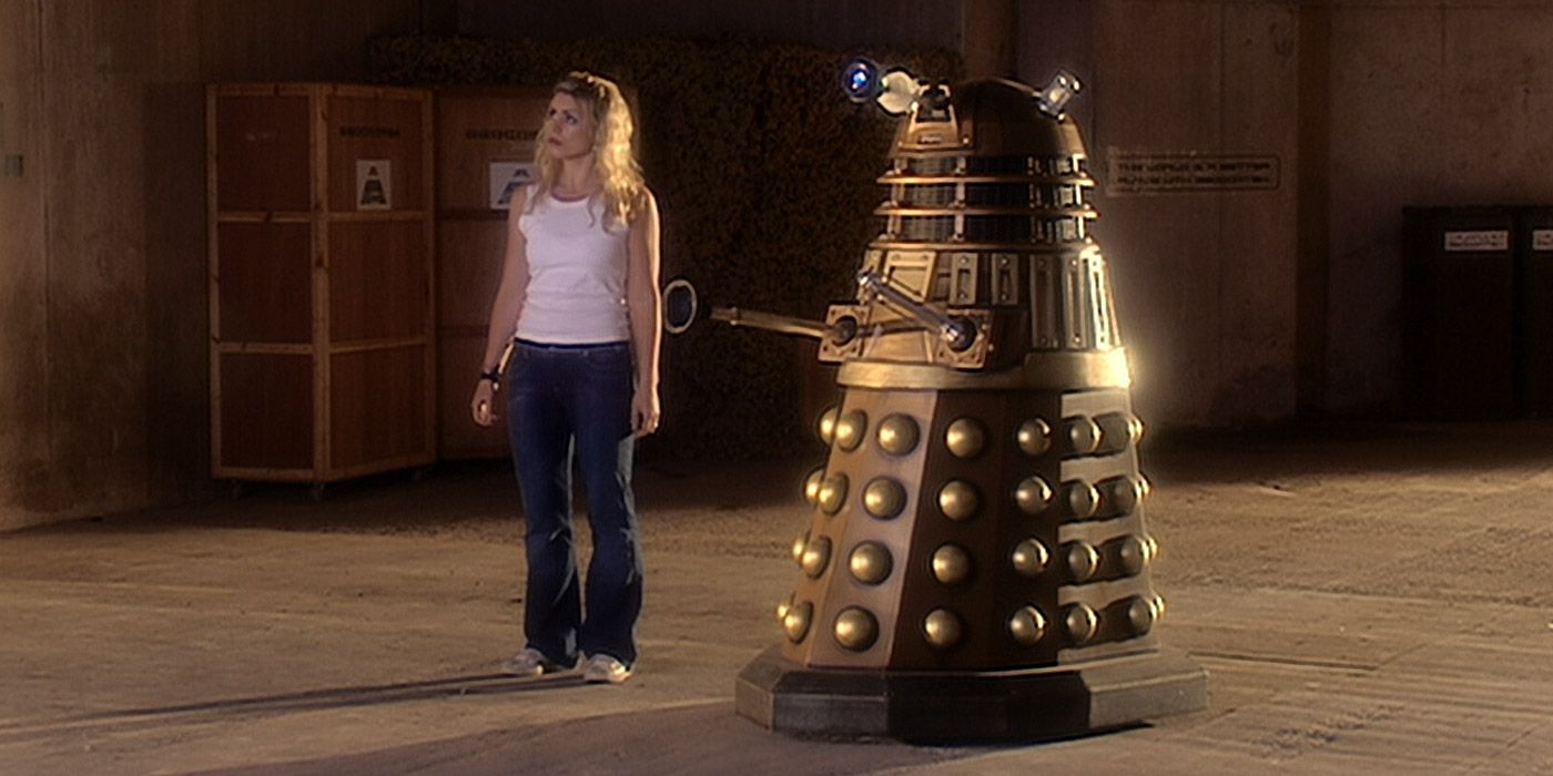 Rose Tyler and a Dalek in Doctor Who