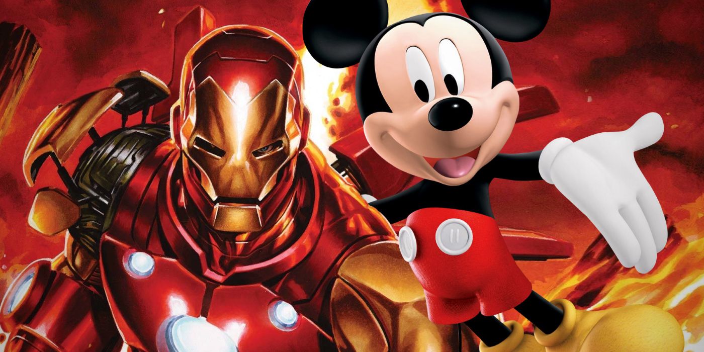 Iron Man and Mickey Mouse Comic Art