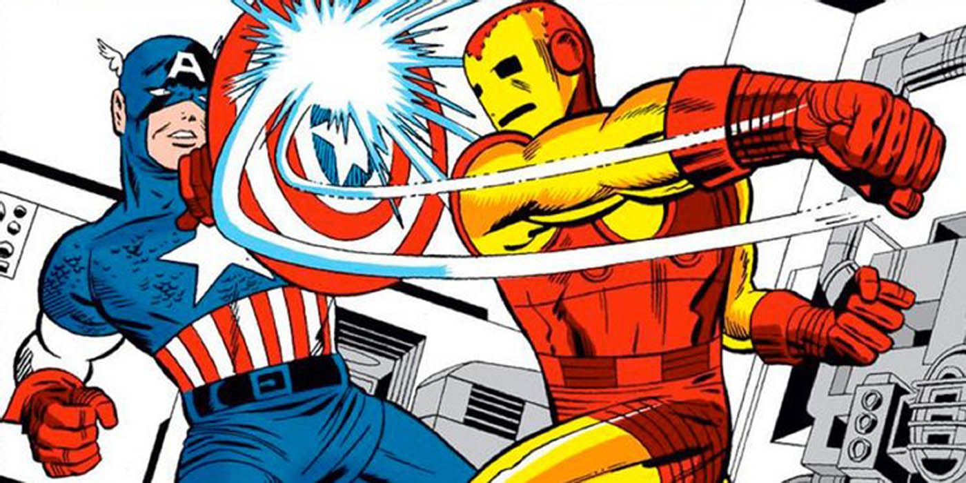Iron Man meninju Captain America di Marvel Comics.