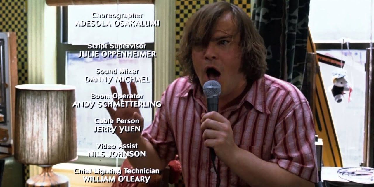 Jack Black in the end credits of School of Rock