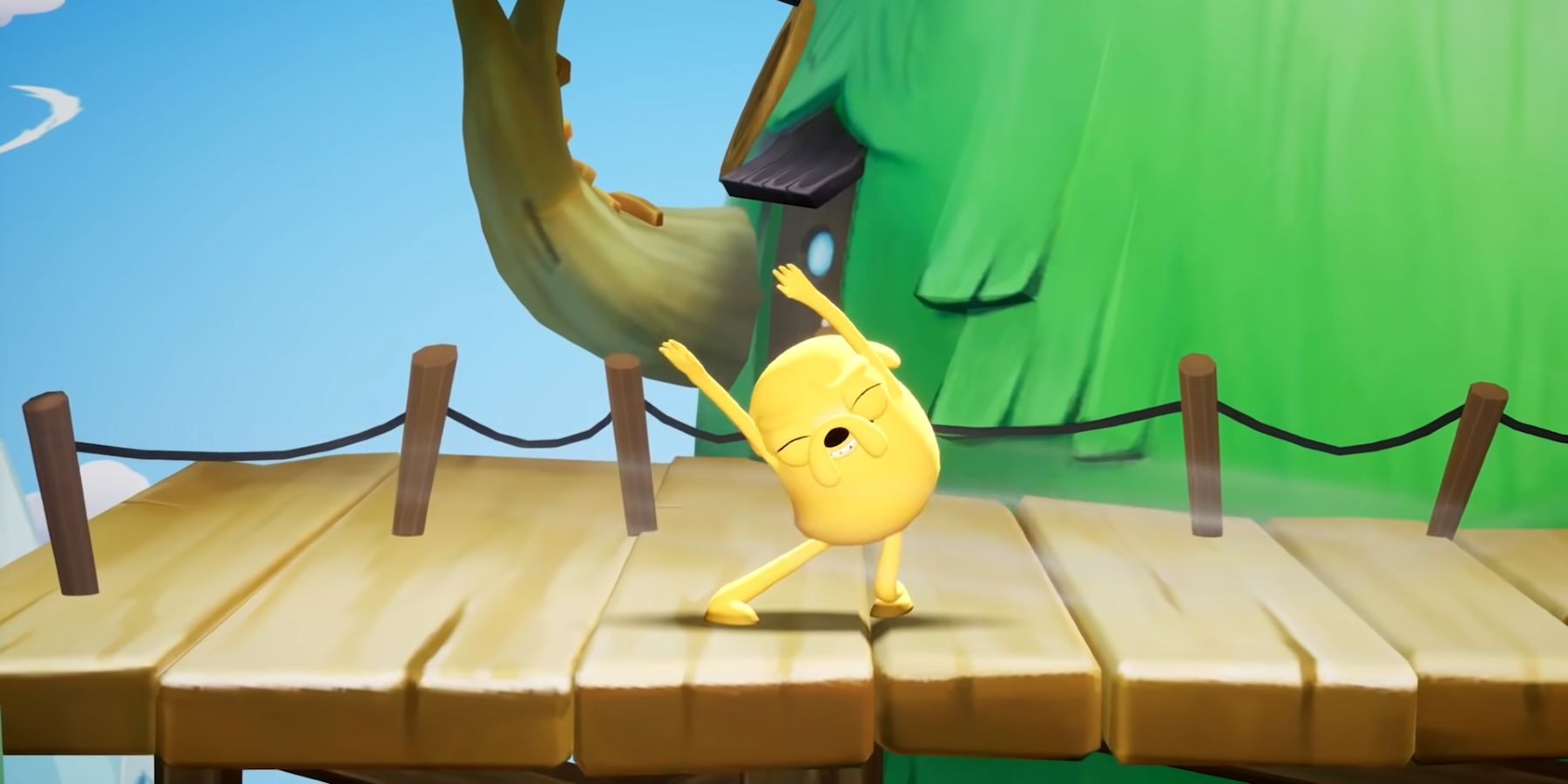 Jake The Dog dancing at the treehouse in MultiVersus