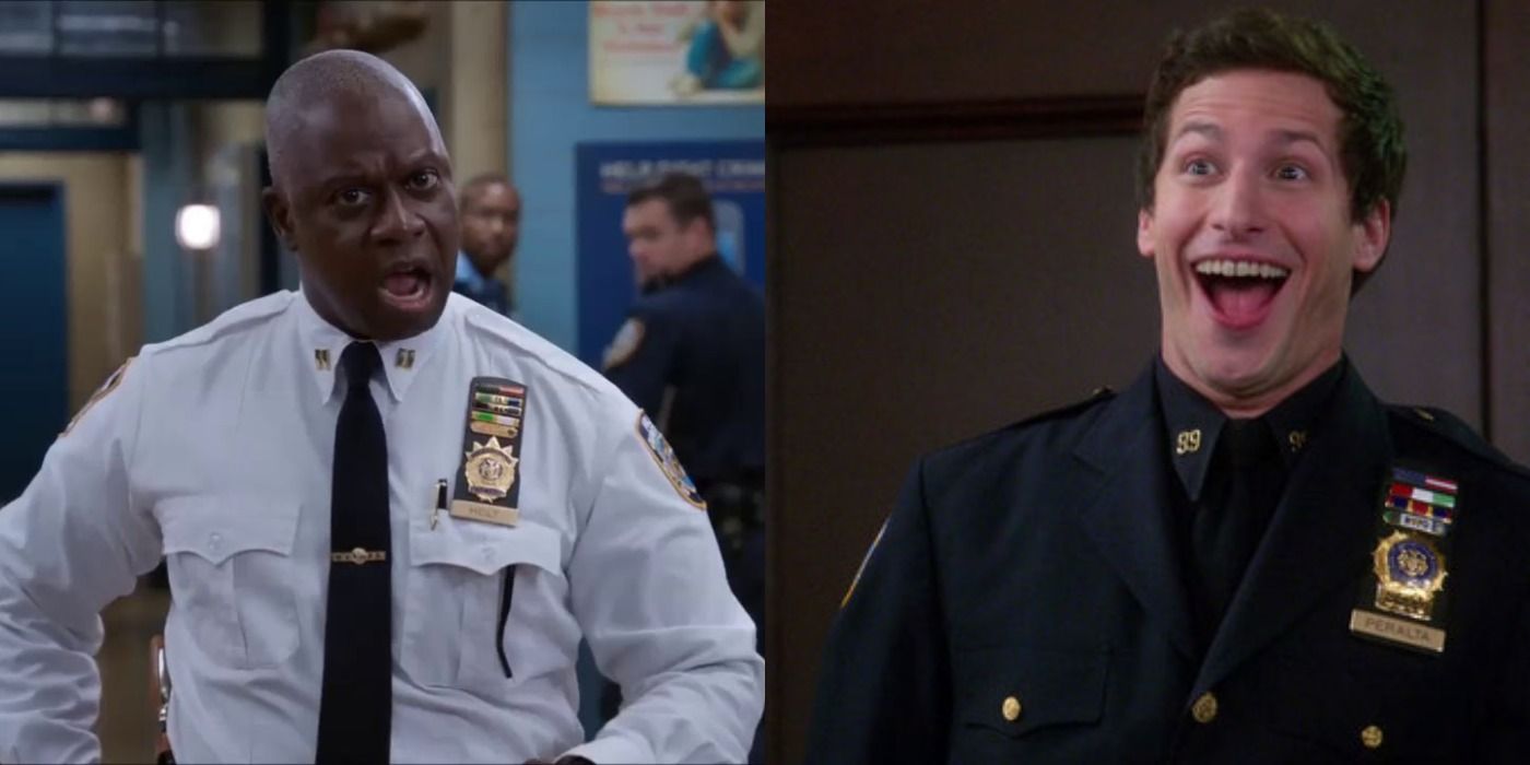 Andre Braugher and Andy Samberg as Captain Holt and Jake in Brooklyn Nine-Nine