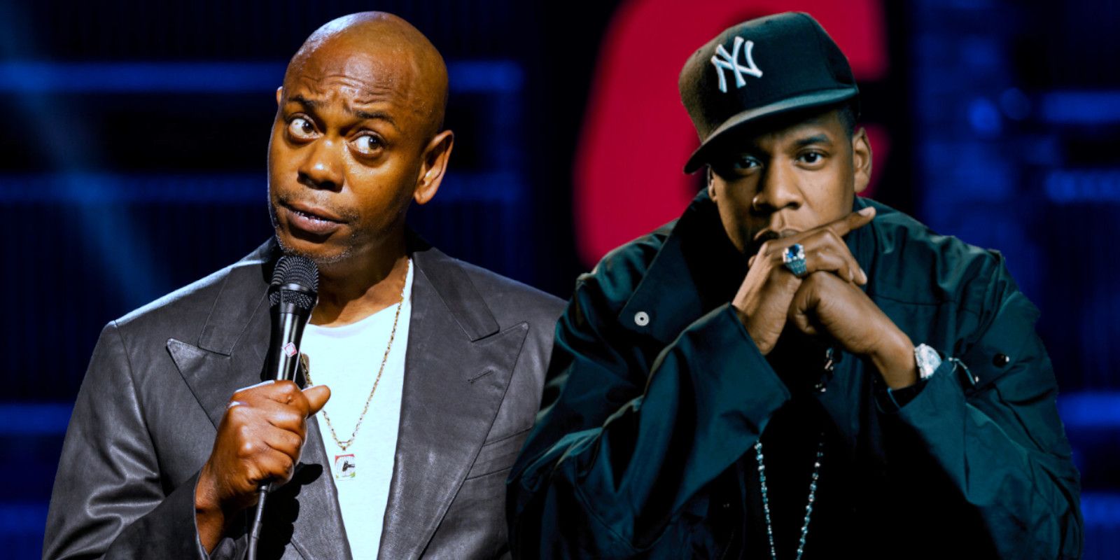 Jay-Z besides Dave Chappelle on stage