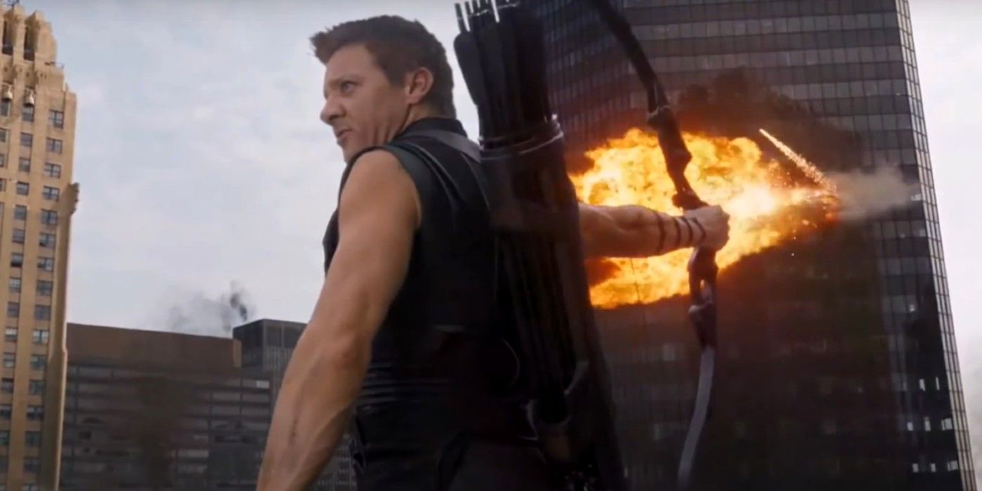 Jeremy Renner as Clint Barton Hawkeye in The Avengers
