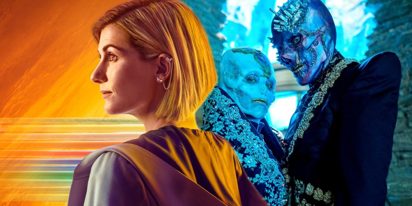 Jodie Whittaker as Thirteenth Doctor blended with Swarm and Azure in Doctor Who
