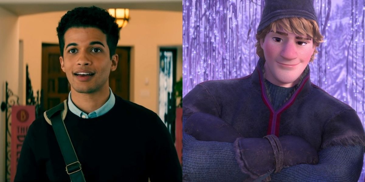 Split Image of John Ambrose from To All The Boys and Kristoff from Frozen