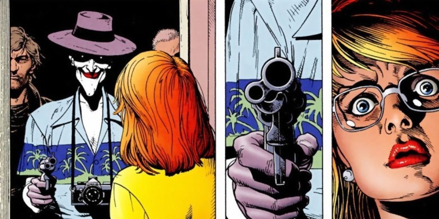 The Joker suddenly appearing at James and Barbara Gordon&rsquo;s home to shoot her