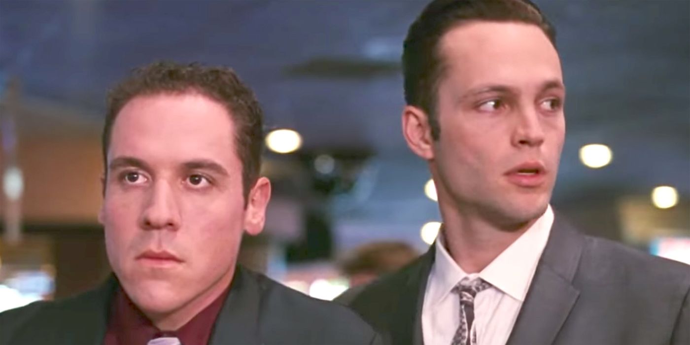 Jon Favreau and Vince Vaughn standing together in Swingers.