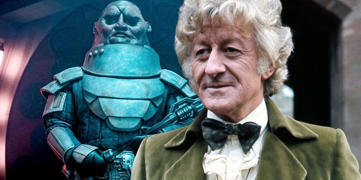 Jon Pertwee and Sontaran in Doctor Who
