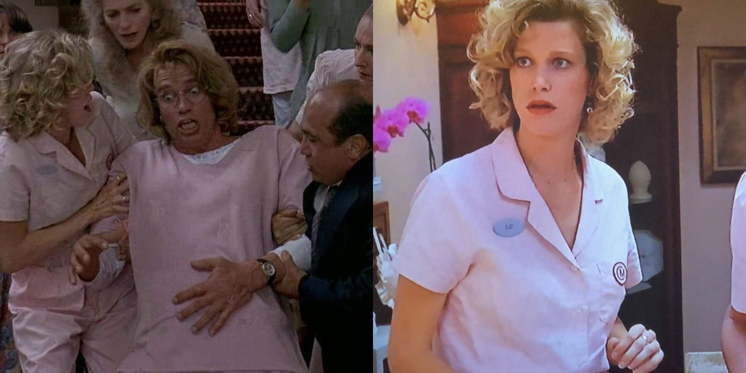 In Junior, Anna Gunn played a receptionist at the birthing center where Schwarzenegger visits. 