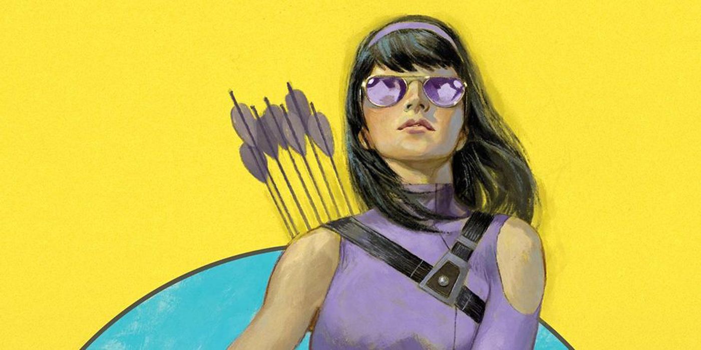 Kate Bishop in a promo image for Hawkeye comics.