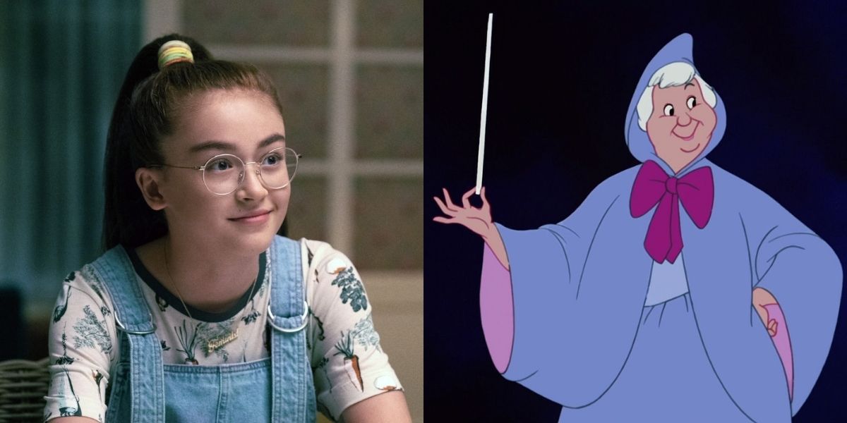 Split Image of Kitty from To All The Boys and Fairy Godmother from Cinderella