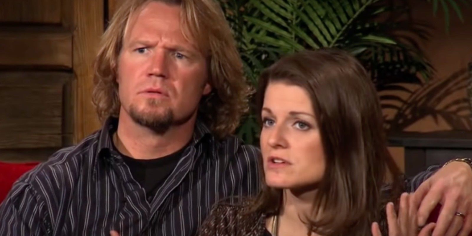 Kody and Robyn Brown from Sister Wives with serious expressions